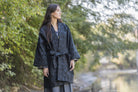 Manteau Kimono AKI noir/bleu marine - CATHERINE VALENTIN