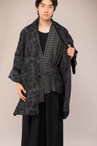 Manteau Kimono homme AKI noir/gris - CATHERINE VALENTIN
