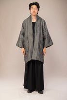 Manteau Kimono homme réversible SHOJI gris/vert bronze - CATHERINE VALENTIN
