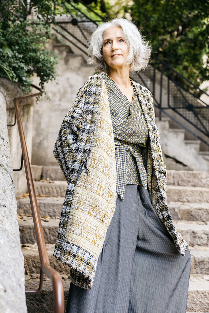 Manteau Kimono KAZE à carreaux oversized - CATHERINE VALENTIN