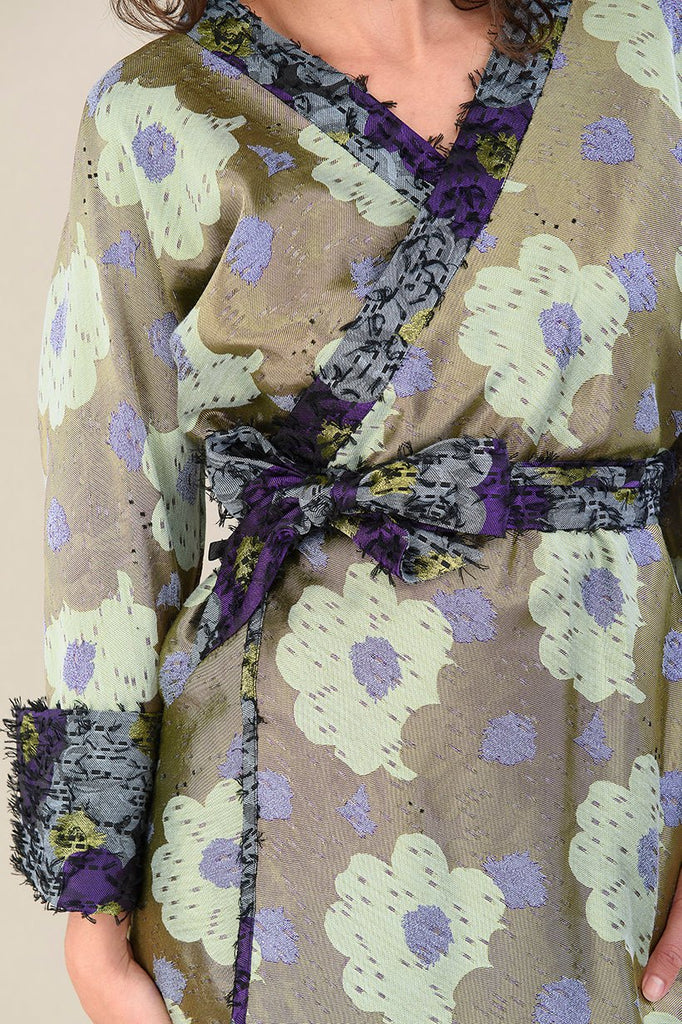 NATSU Kimono HANAKA Fleurs violettes - CATHERINE VALENTIN