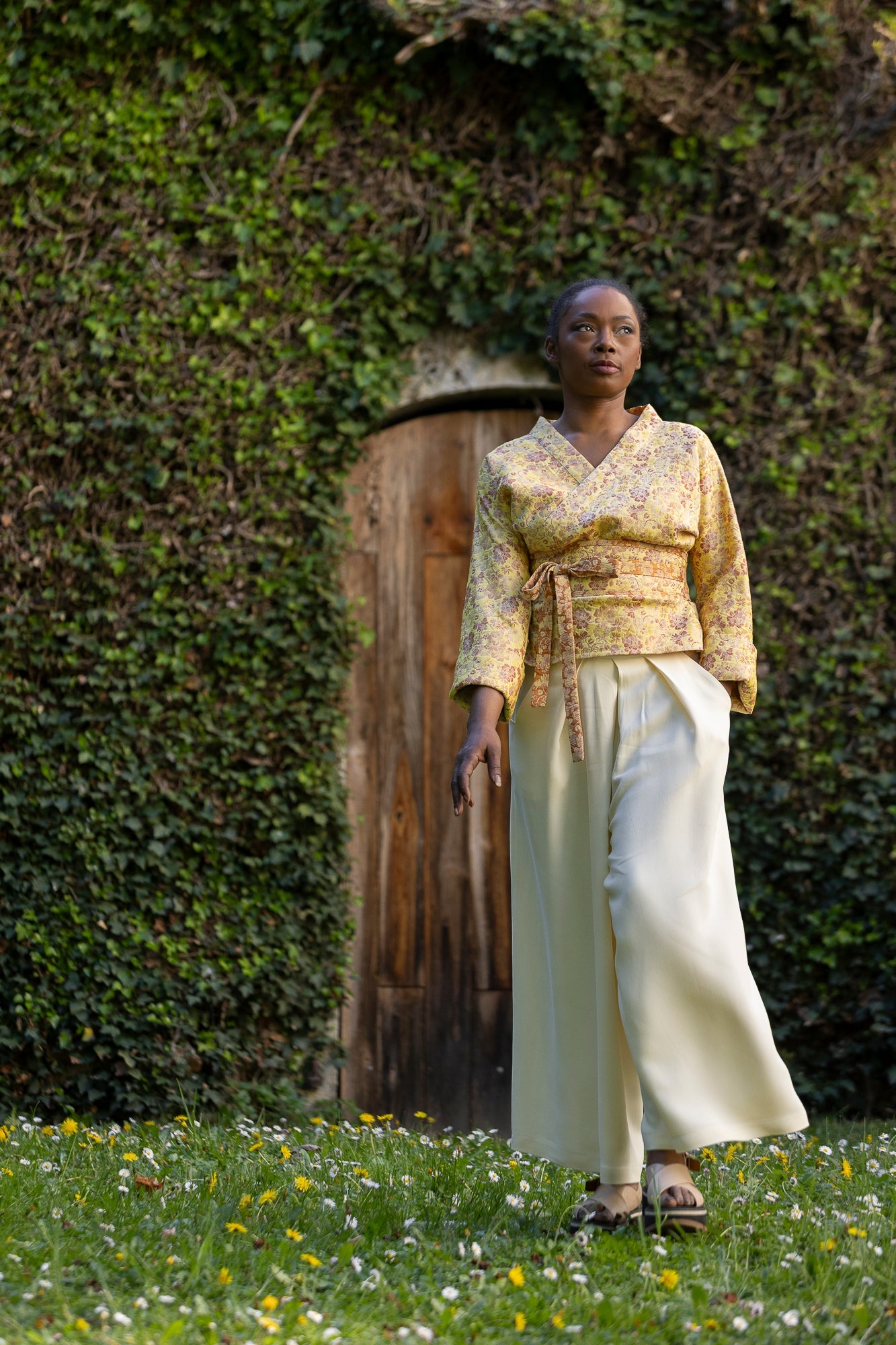 Pantalon hakama BANIRA vanille et kimono SHIMOKU - CATHERINE VALENTIN