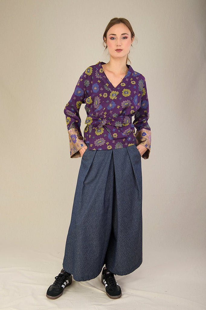 Pantalon hakama femme KOJIMA jean bleu - CATHERINE VALENTIN