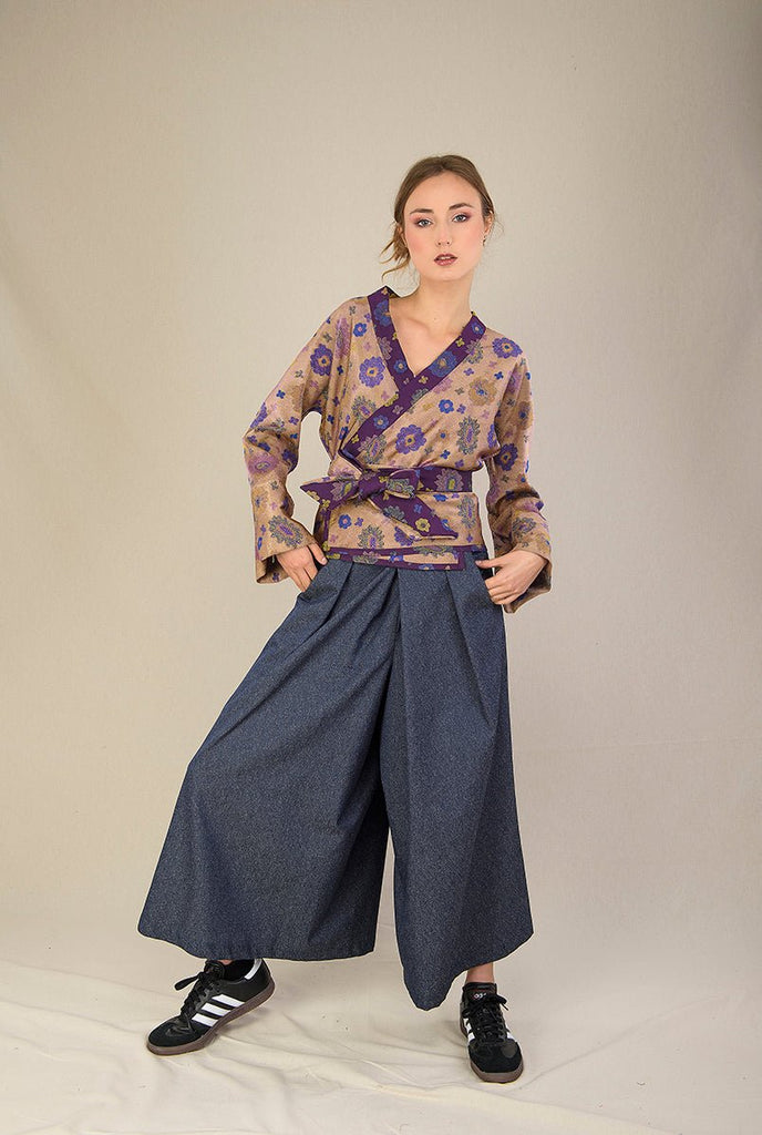 Pantalon hakama femme KOJIMA jean bleu - CATHERINE VALENTIN