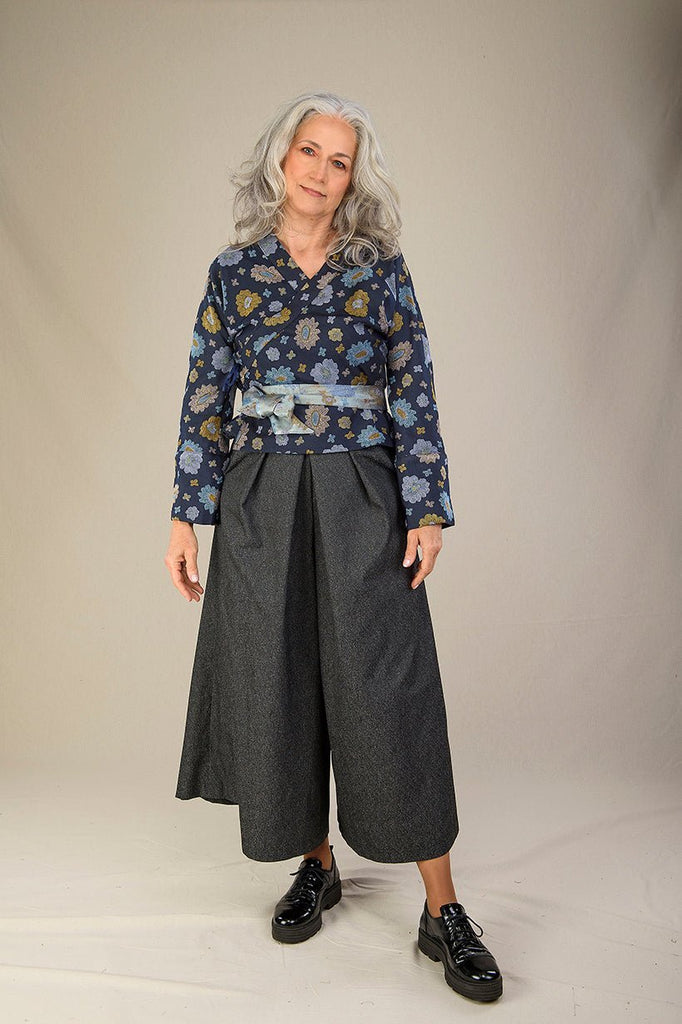 Pantalon hakama femme KOJIMA jean noir - CATHERINE VALENTIN