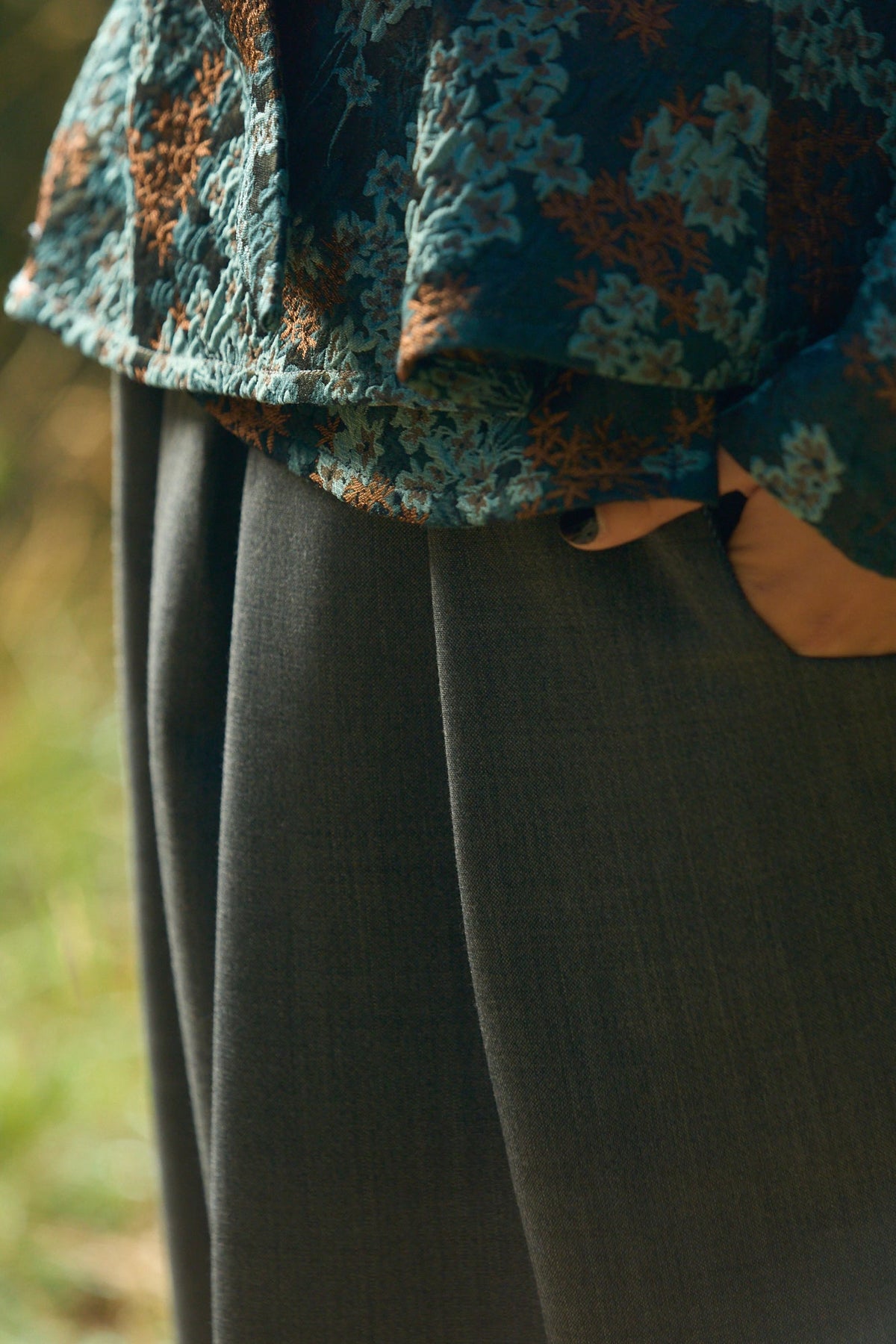 Pantalon hakama HISHI gris ardoise - CATHERINE VALENTIN