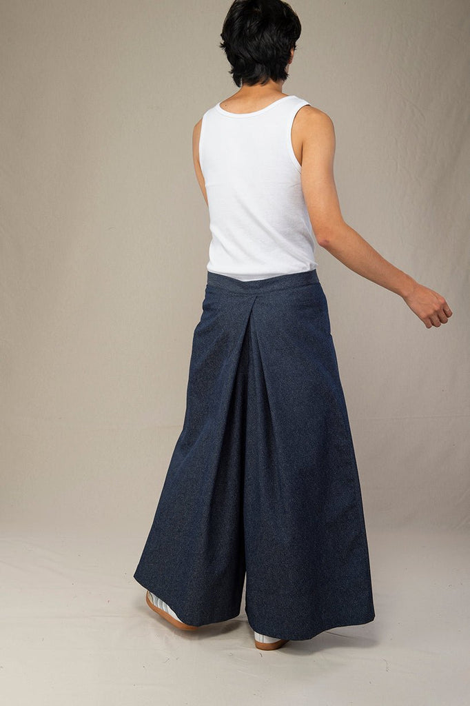 Pantalon hakama homme KOJIMA bleu jeans - CATHERINE VALENTIN