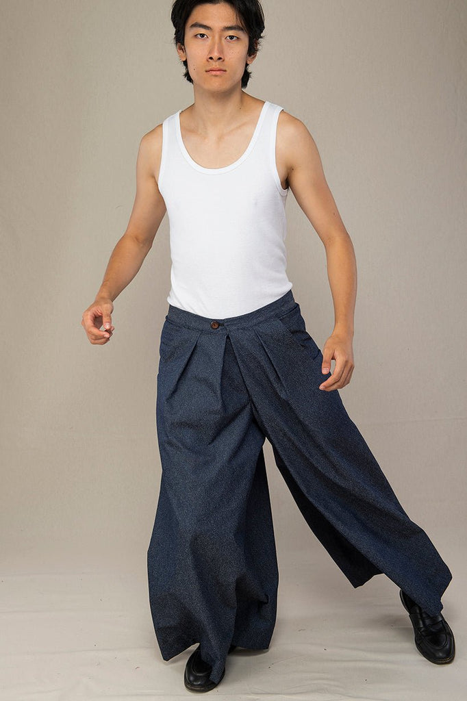 Pantalon hakama homme KOJIMA bleu jeans - CATHERINE VALENTIN