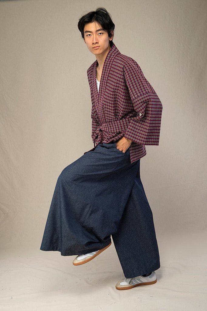 Pantalon hakama homme KOJIMA bleu jeans - CATHERINE VALENTIN