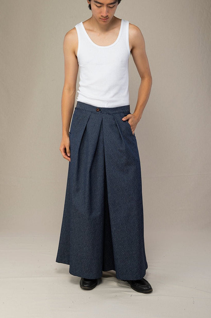 Pantalon hakama homme KOJIMA bleu jeans - CATHERINE VALENTIN