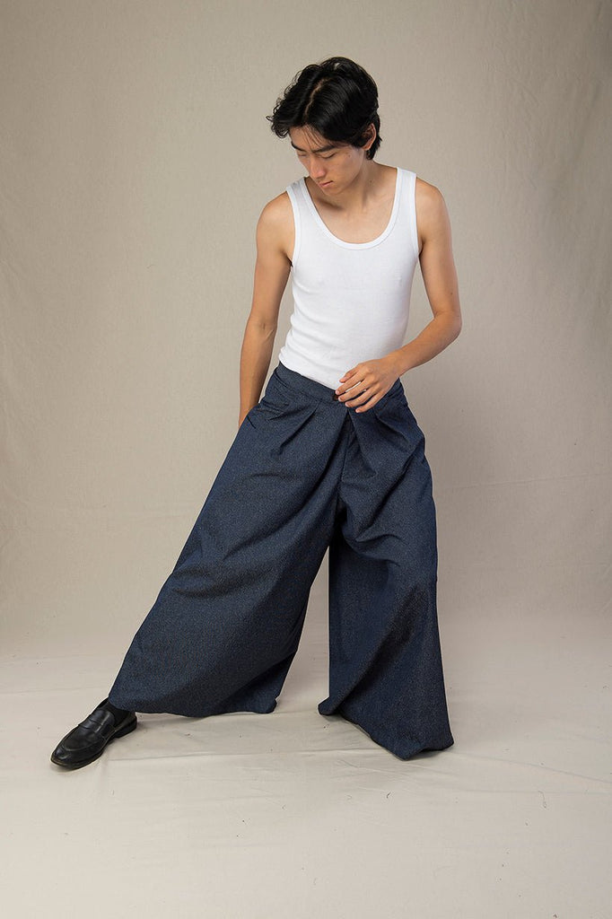 Pantalon hakama homme KOJIMA bleu jeans - CATHERINE VALENTIN