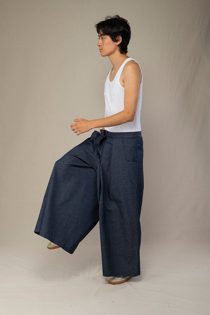 Pantalon hakama homme KOJIMA bleu jeans - CATHERINE VALENTIN