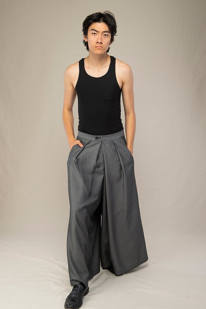 Pantalon hakama homme NESUMI gris - CATHERINE VALENTIN