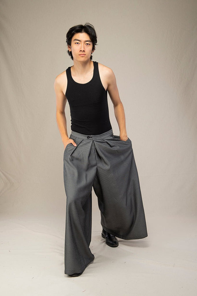 Pantalon hakama homme NESUMI gris - CATHERINE VALENTIN