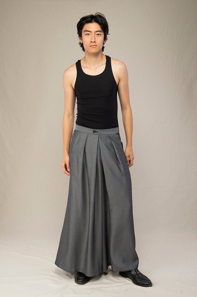 Pantalon hakama homme NESUMI gris - CATHERINE VALENTIN