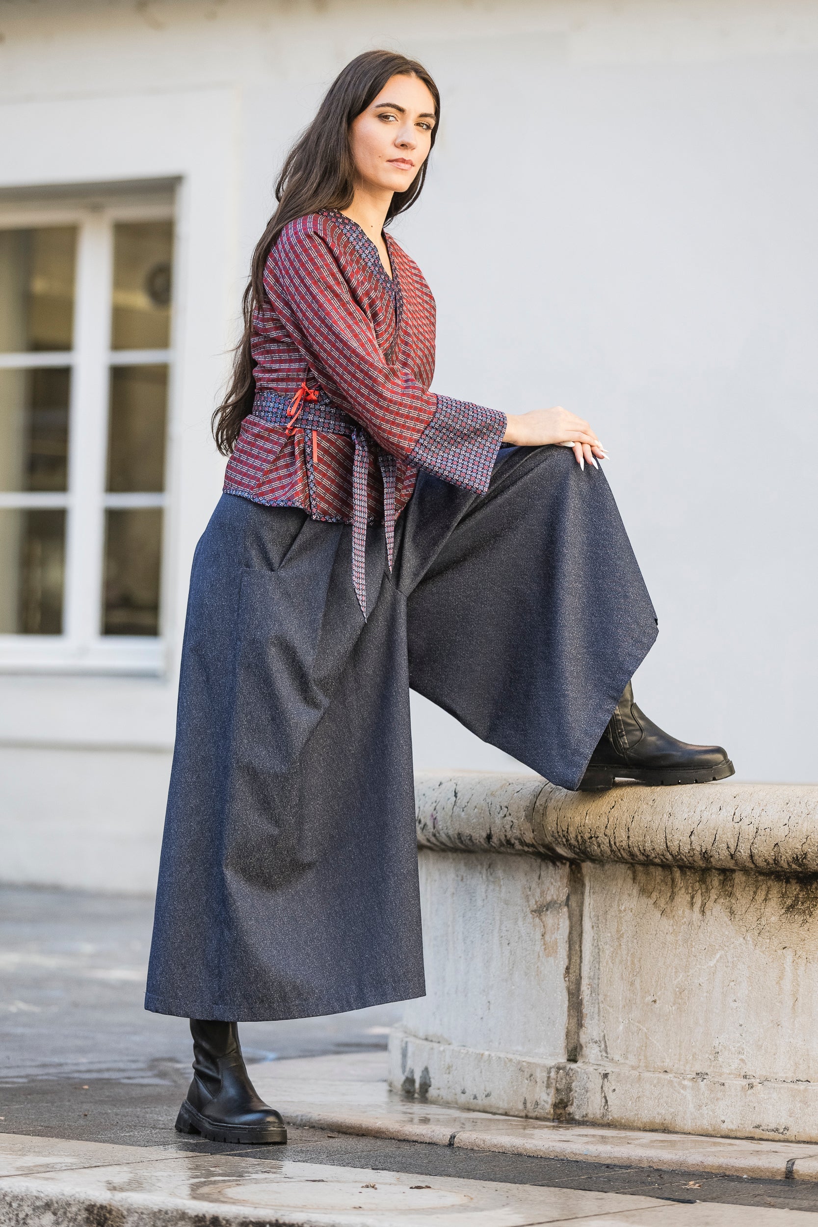 Pantalon hakama jean KOJIMA bleu - CATHERINE VALENTIN
