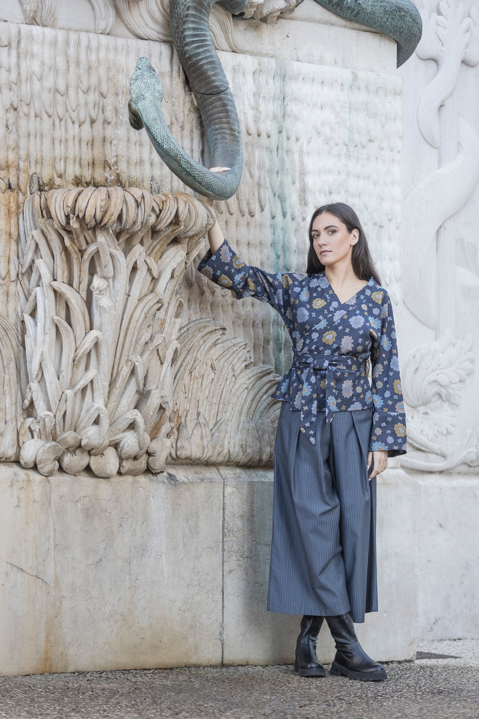 Pantalon hakama JINSU bleu - CATHERINE VALENTIN