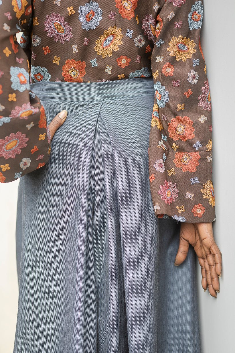 Pantalon hakama JINSU bleu - CATHERINE VALENTIN
