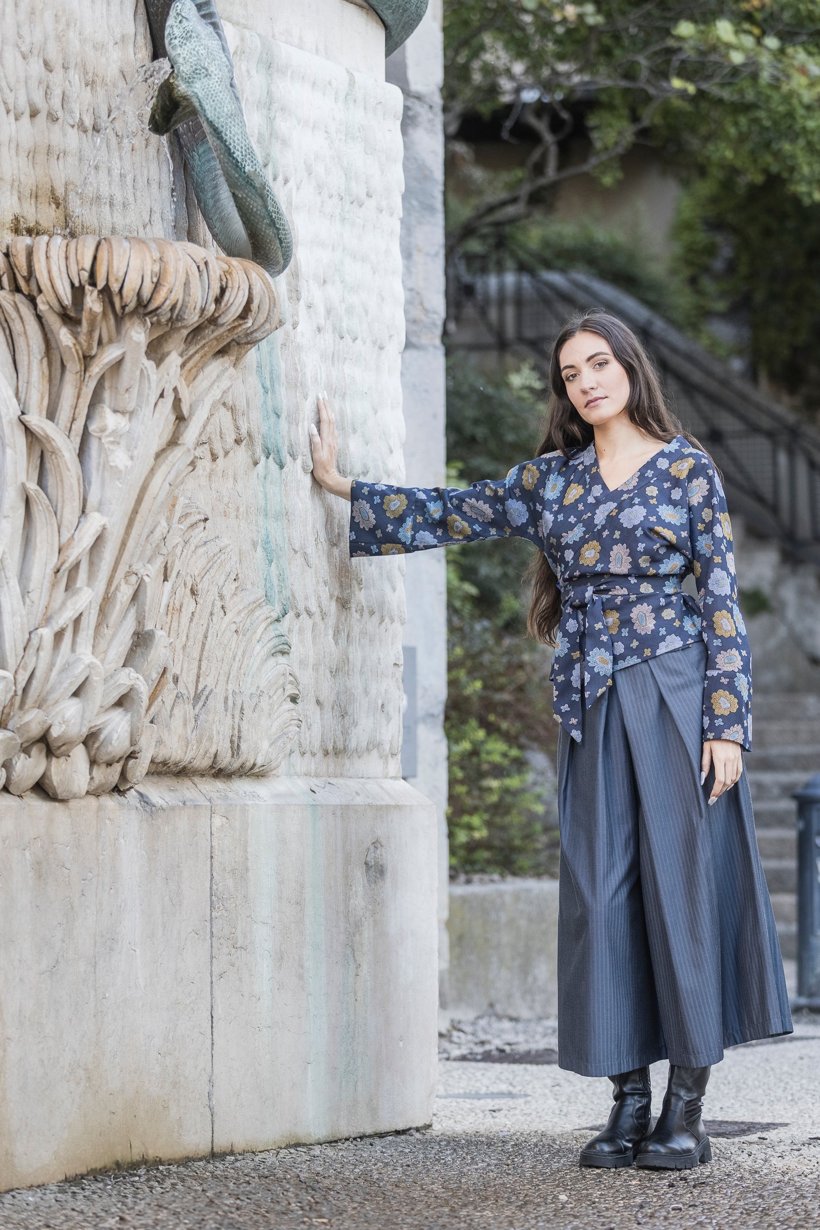 Pantalon hakama JINSU bleu - CATHERINE VALENTIN