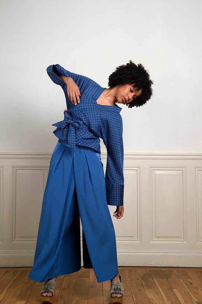 Pantalon Hakama KONIRO Bleu - CATHERINE VALENTIN