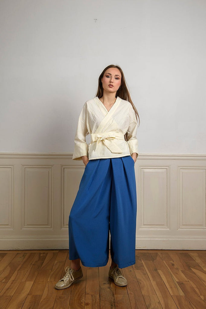 Pantalon Hakama KONIRO Bleu - CATHERINE VALENTIN