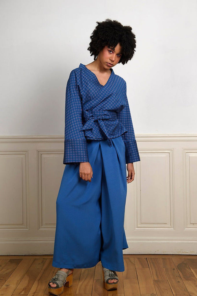 Pantalon Hakama KONIRO Bleu - CATHERINE VALENTIN