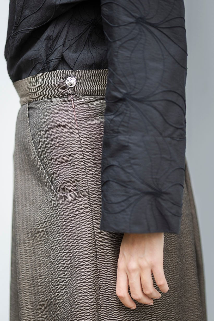 Pantalon hakama KURI marron glacé - CATHERINE VALENTIN