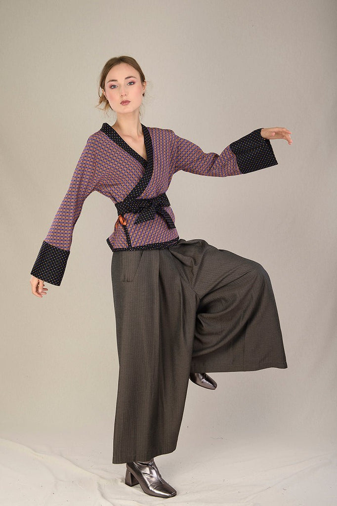 Pantalon hakama KURI marron glacé - CATHERINE VALENTIN