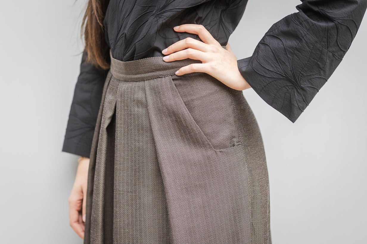 Pantalon hakama KURI marron glacé - CATHERINE VALENTIN