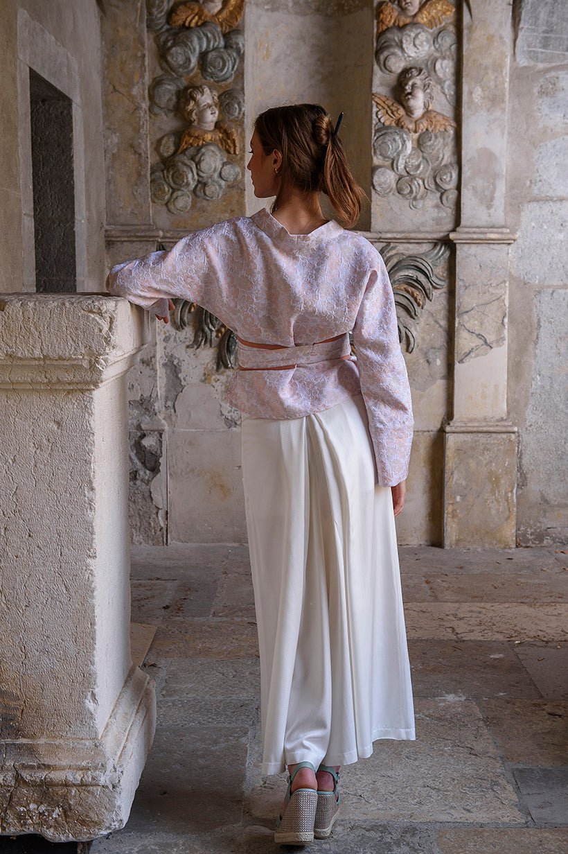 Pantalon hakama KURO blanc cassé - CATHERINE VALENTIN