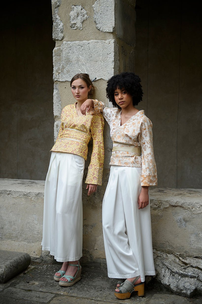 Pantalon hakama KURO blanc cassé - CATHERINE VALENTIN