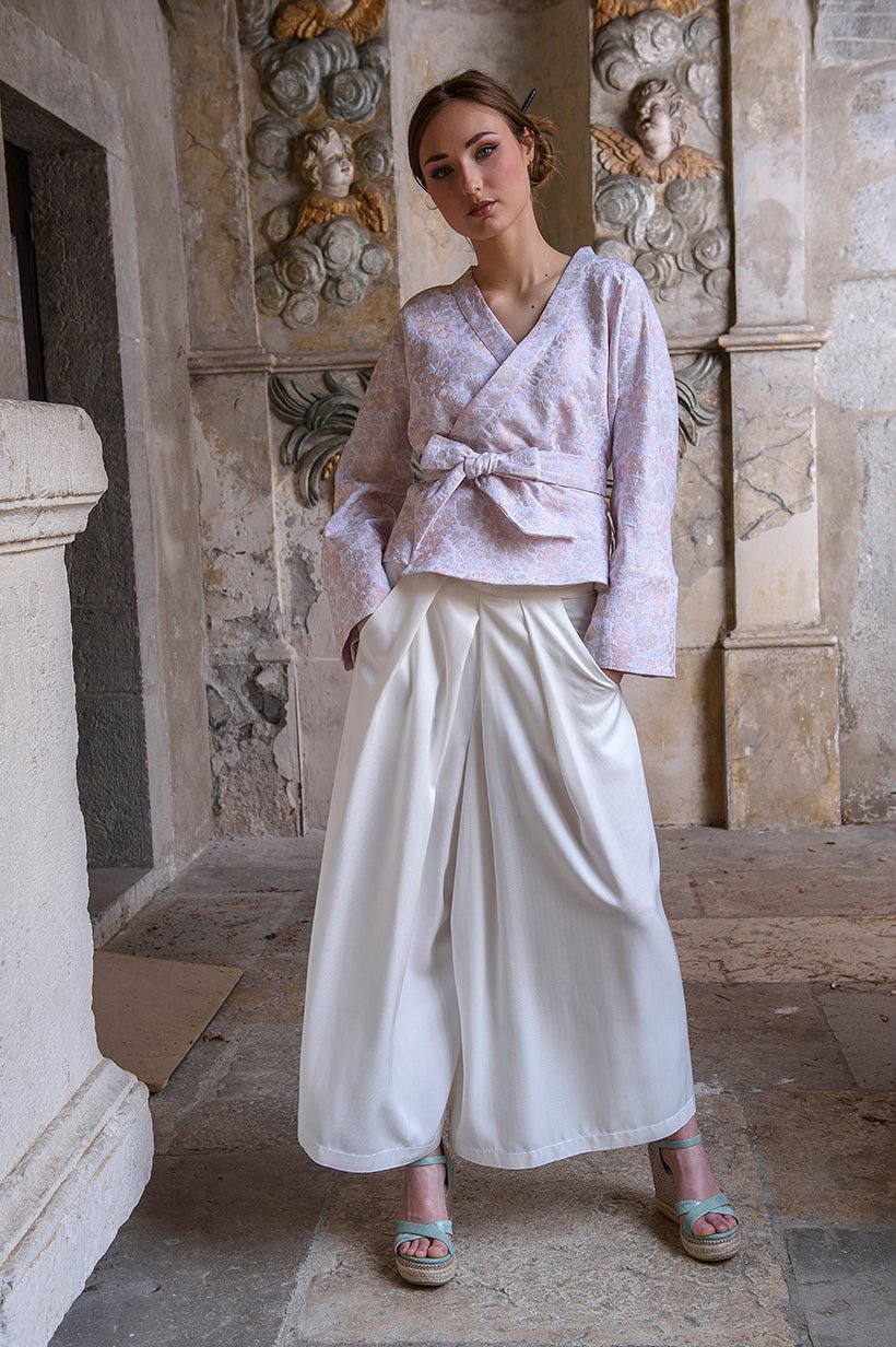 Pantalon hakama KURO blanc cassé - CATHERINE VALENTIN