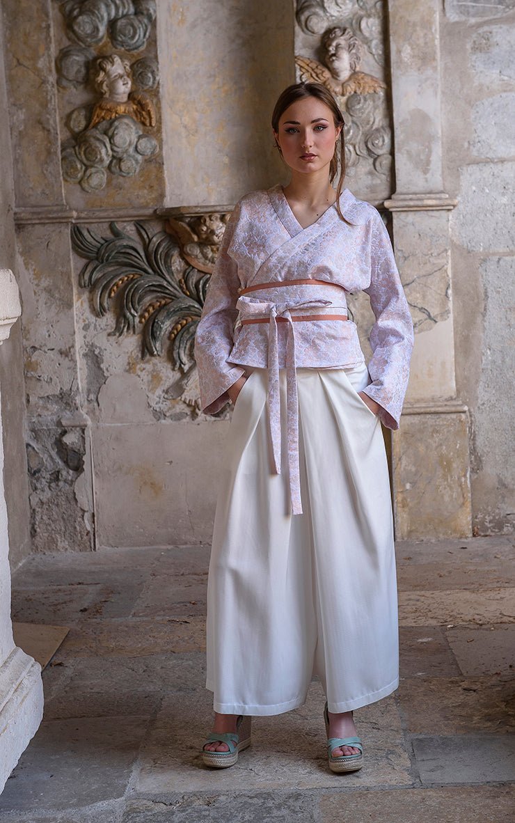 Pantalon hakama KURO blanc cassé - CATHERINE VALENTIN
