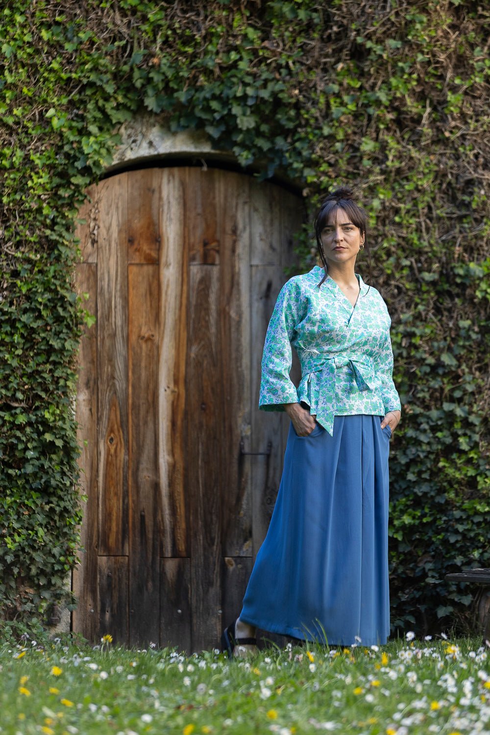 Pantalon Hakama large KONIRO Bleu - CATHERINE VALENTIN