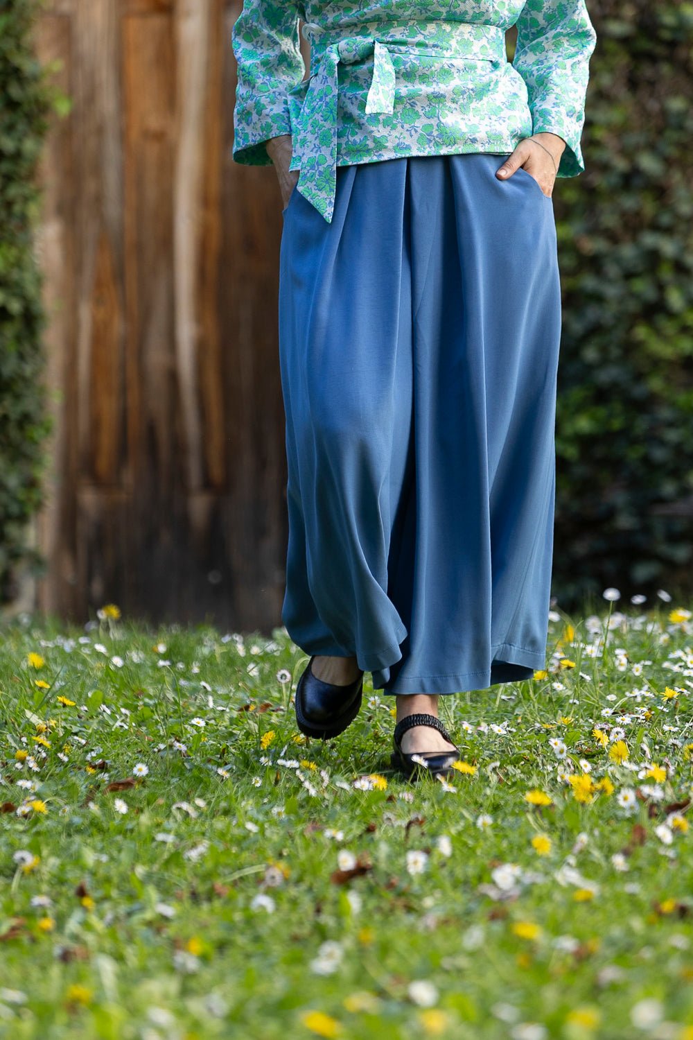 Pantalon Hakama large KONIRO Bleu - CATHERINE VALENTIN