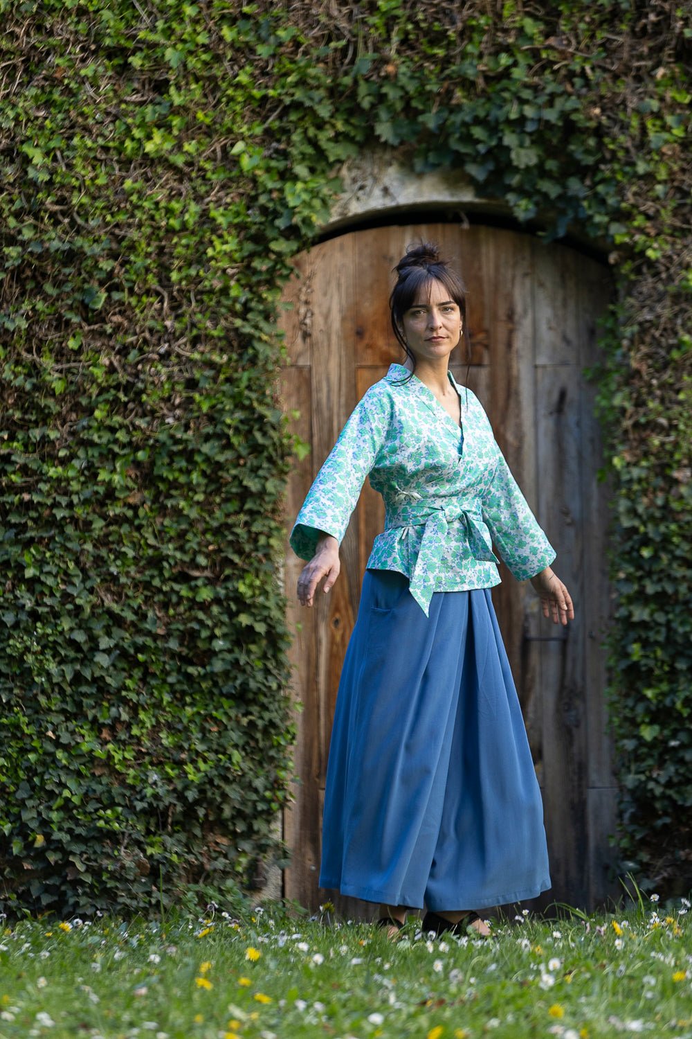 Pantalon Hakama large KONIRO Bleu - CATHERINE VALENTIN