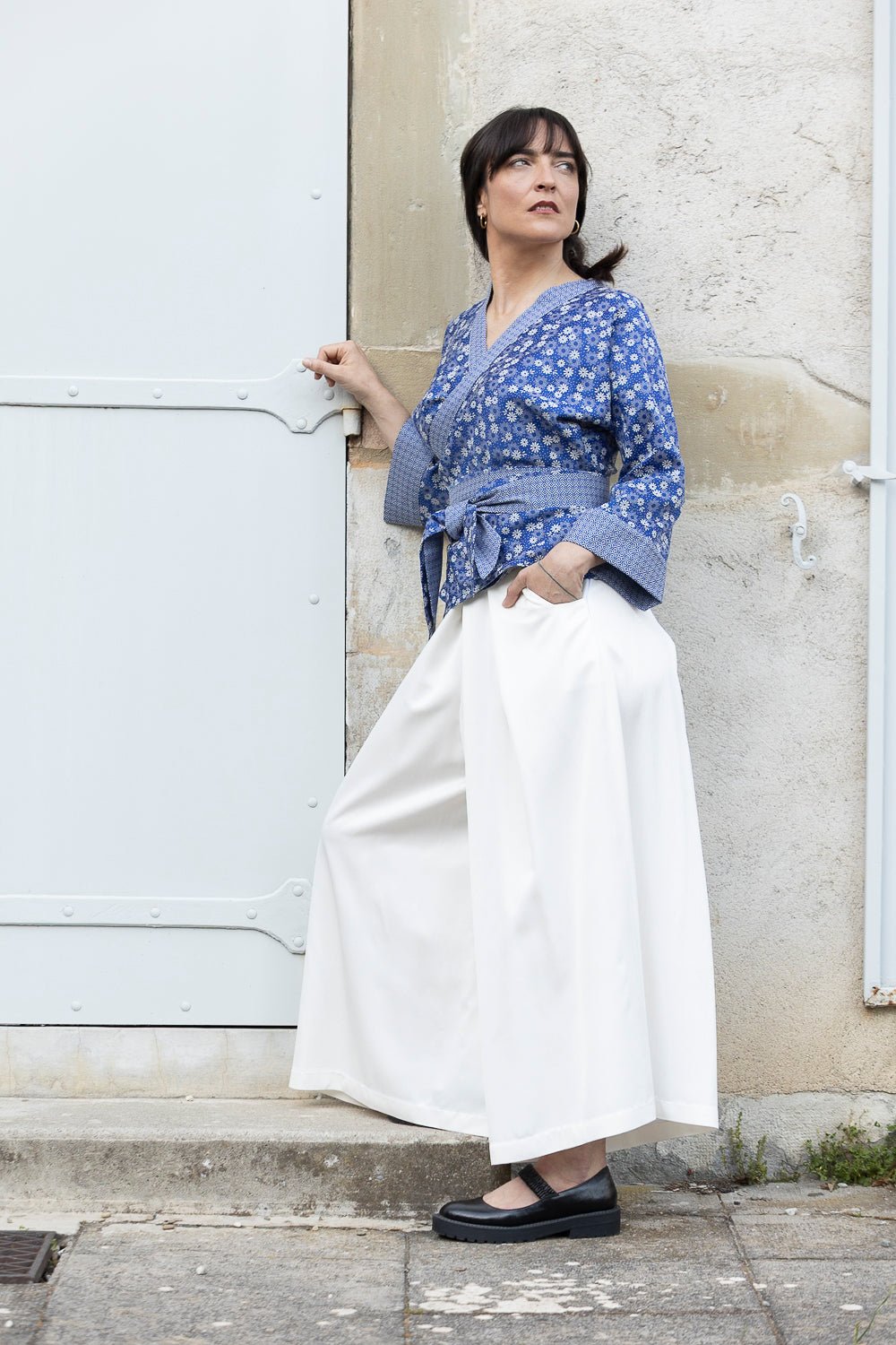 Pantalon hakama blanc KURO - CATHERINE VALENTIN