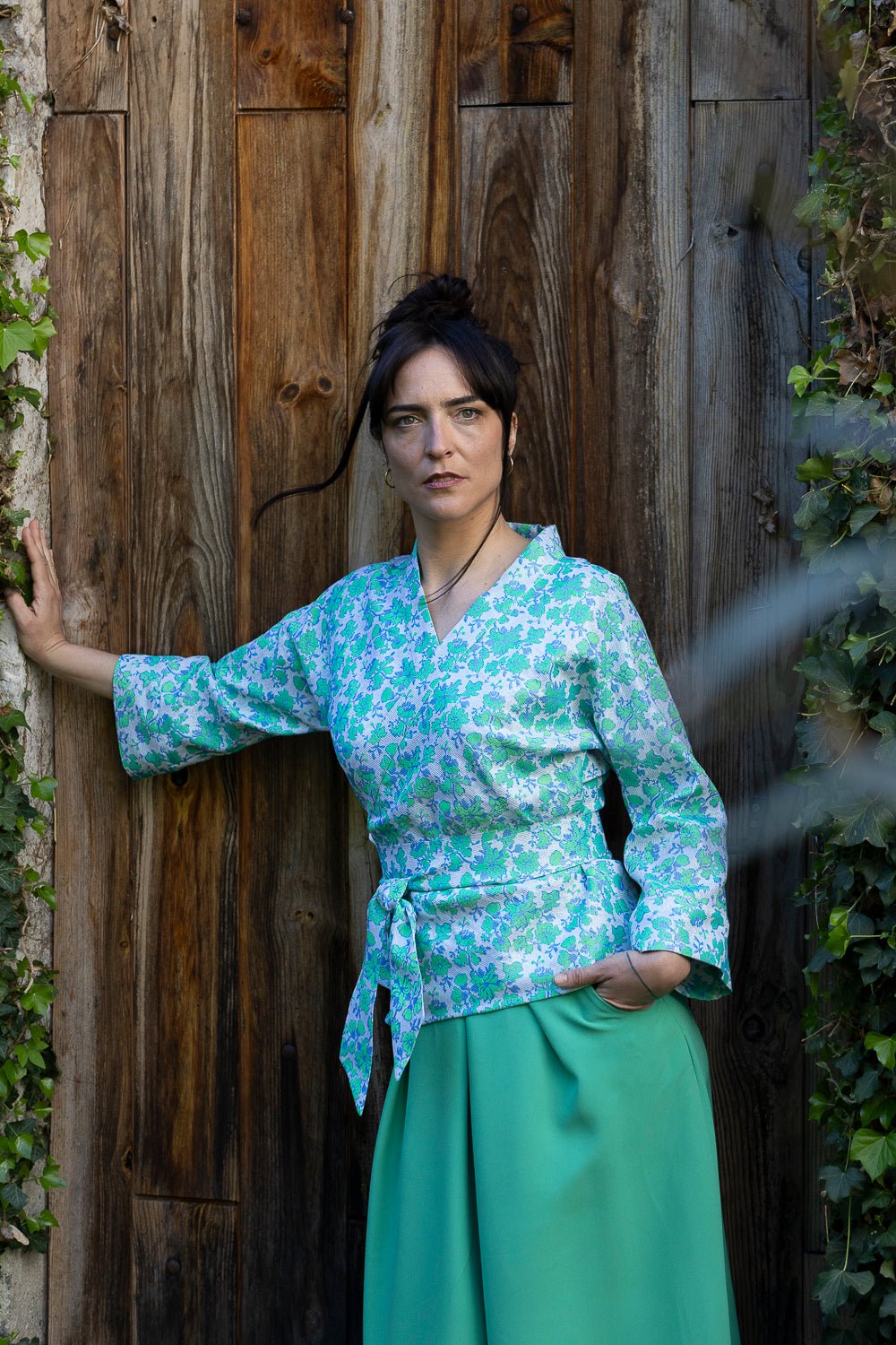 Pantalon hakama large MATCHA vert - CATHERINE VALENTIN
