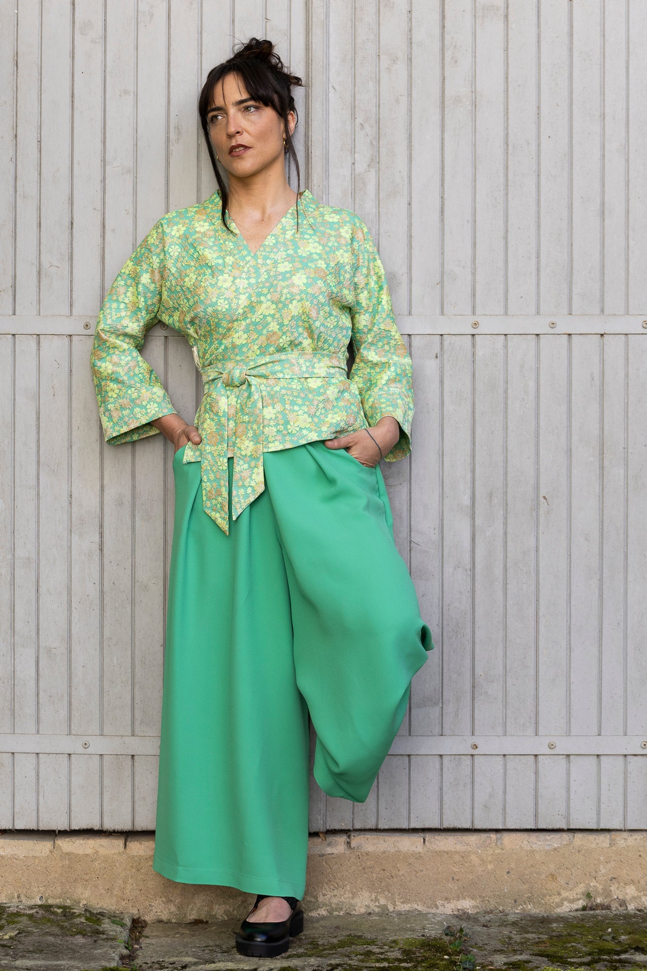 Pantalon hakama MATCHA vert - CATHERINE VALENTIN