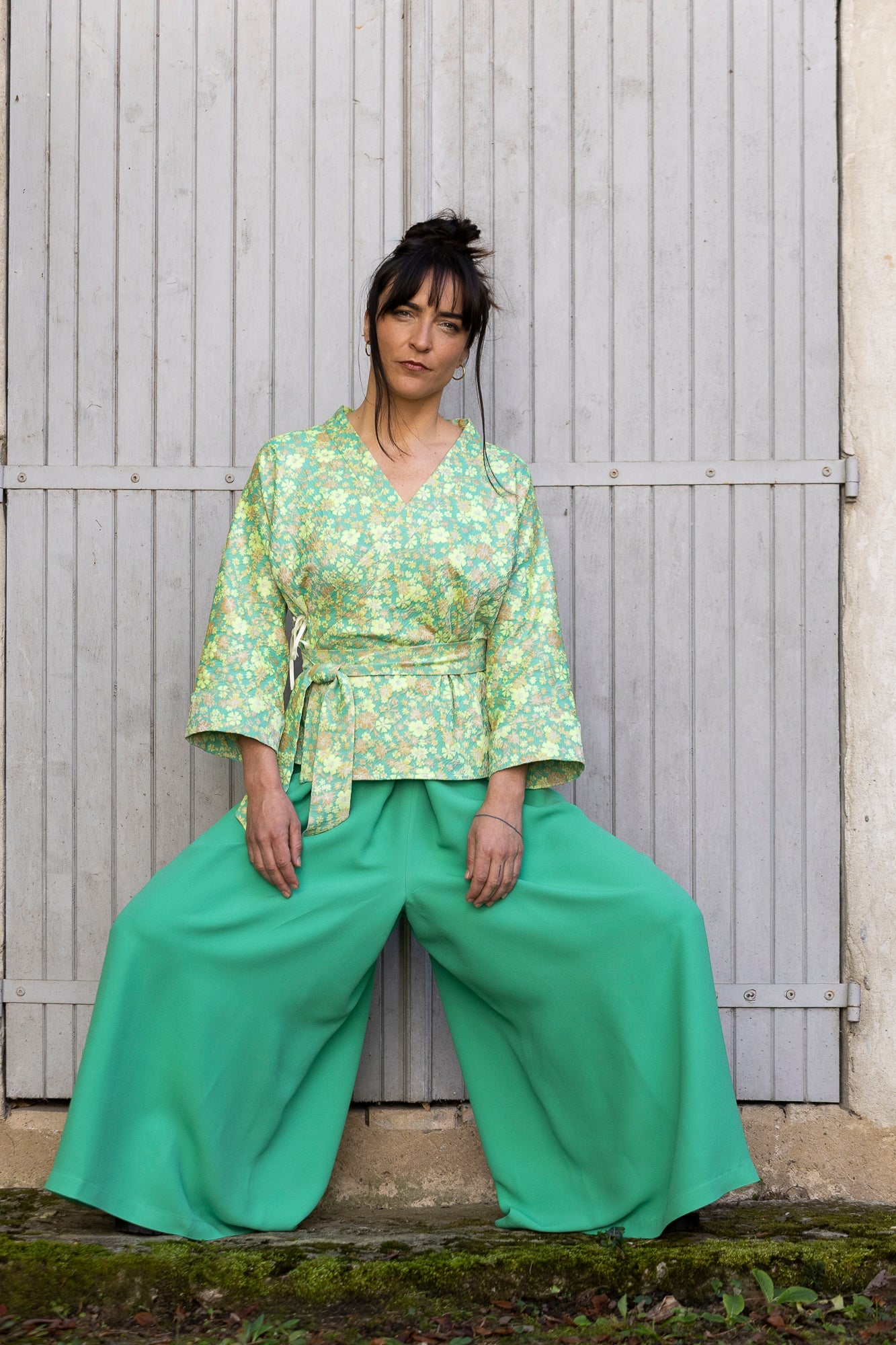 Pantalon hakama MATCHA vert - CATHERINE VALENTIN