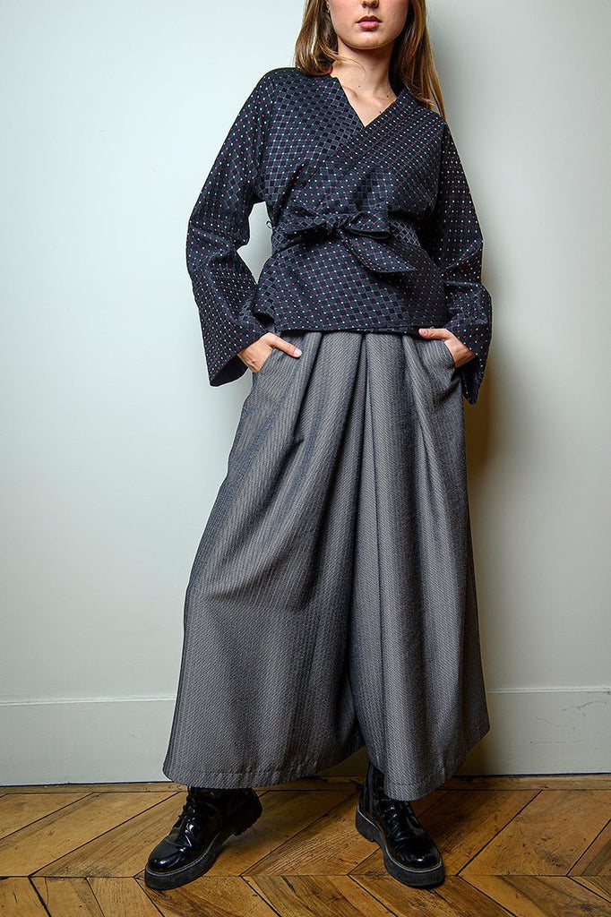 Pantalon hakama NESUMI gris - CATHERINE VALENTIN