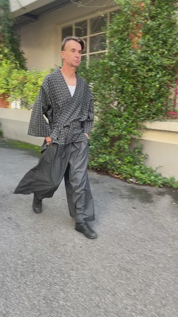 Kimono version longue et hakama KOJIMA noir