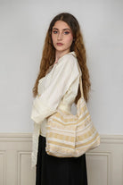 Sac KAIMONO blanc écru/camel - CATHERINE VALENTIN