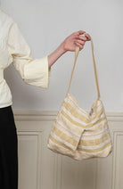 Sac KAIMONO blanc écru/camel - CATHERINE VALENTIN