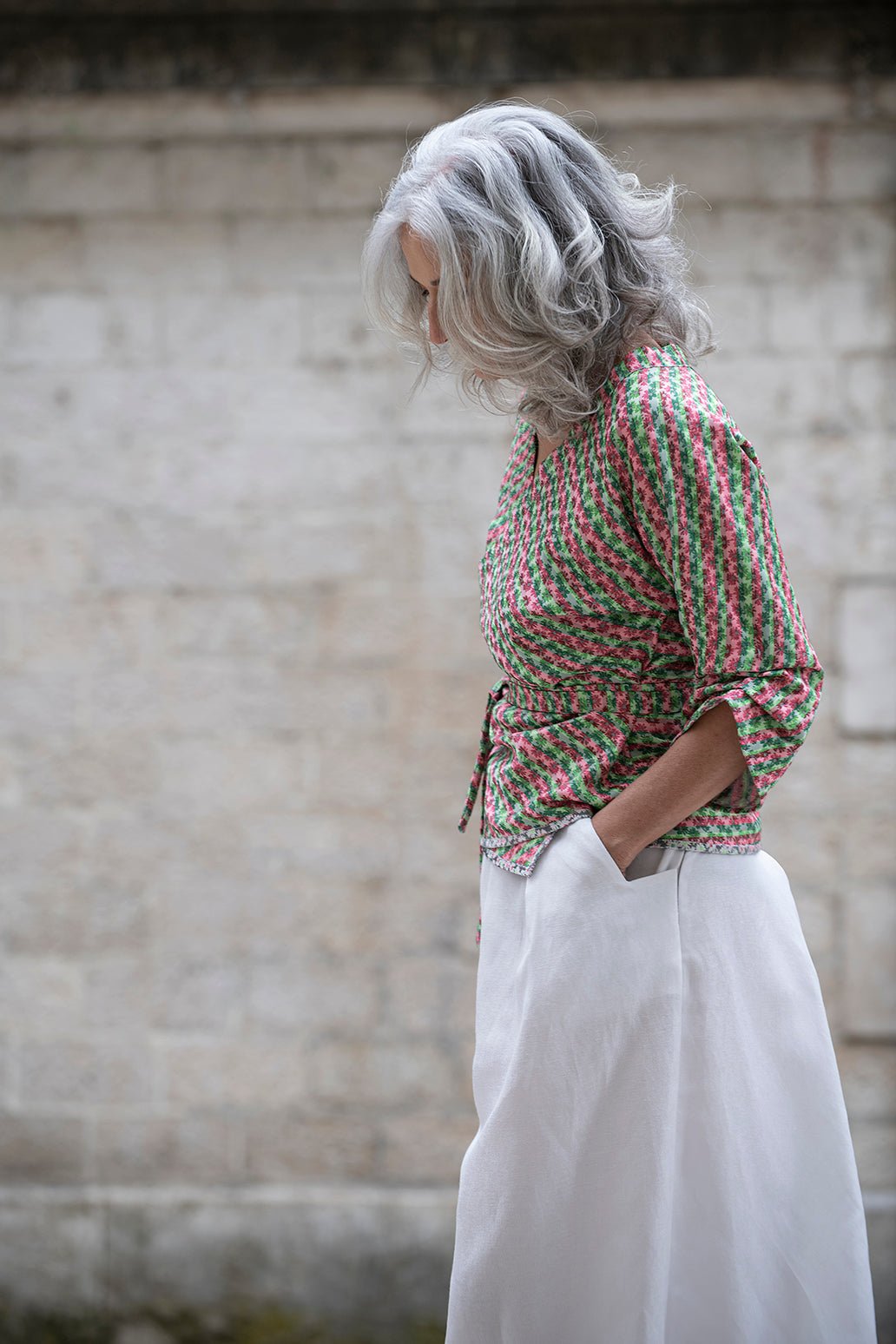 Kimono AJISAÏ vert - CATHERINE VALENTIN