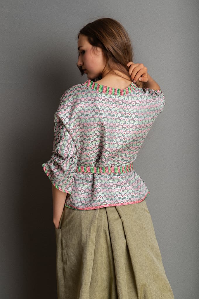 Kimono AJISAÏ vert - CATHERINE VALENTIN