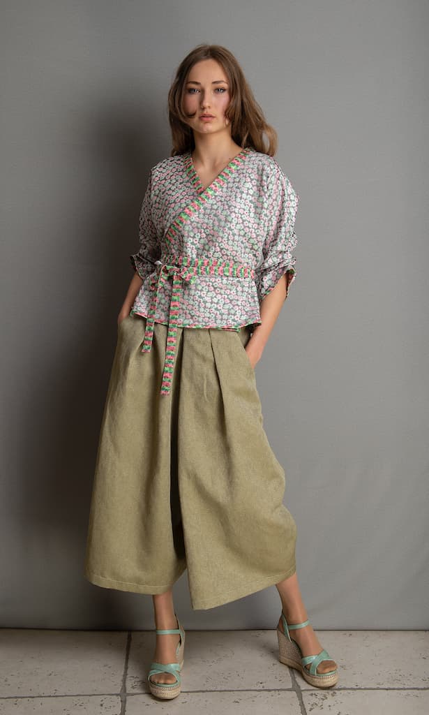 Kimono AJISAÏ vert - CATHERINE VALENTIN