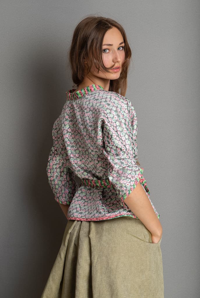 Kimono AJISAÏ vert - CATHERINE VALENTIN