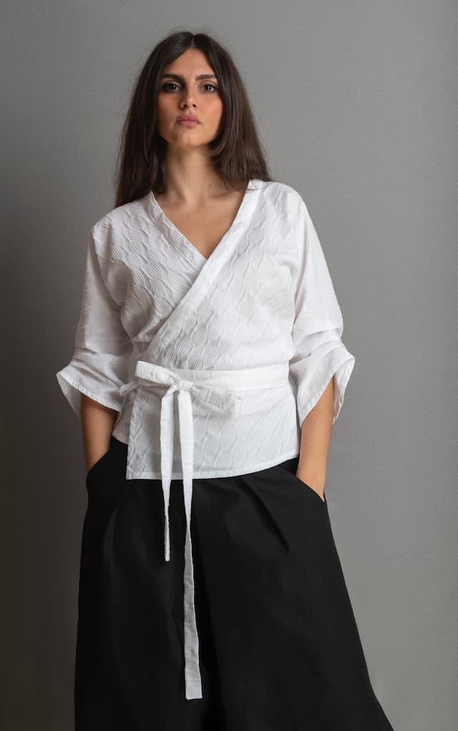 Kimono KONOHA blanc - CATHERINE VALENTIN