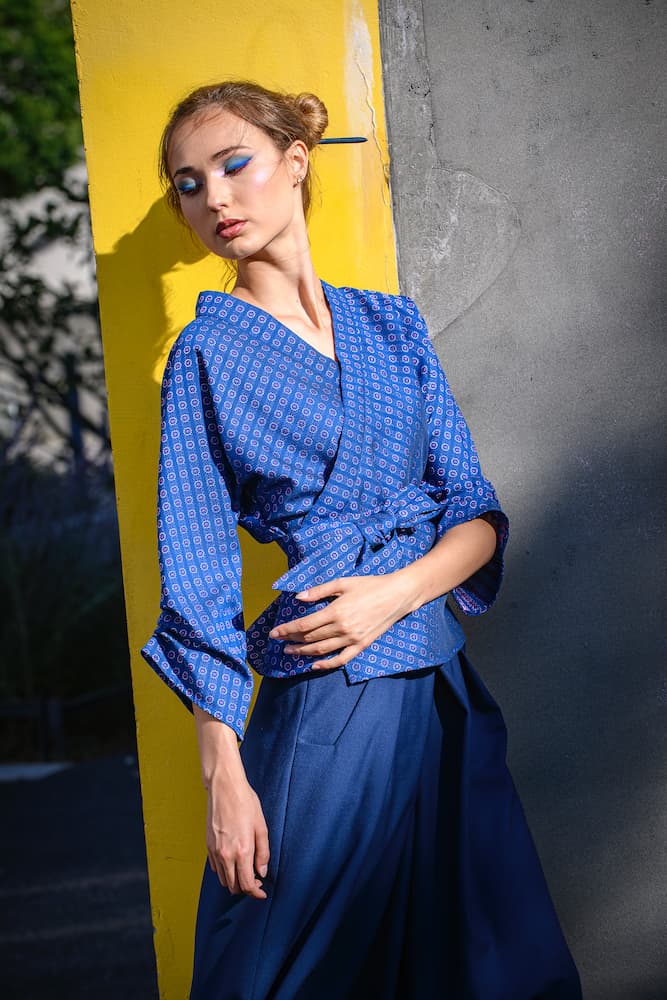 Kimono MITORI Bleu - CATHERINE VALENTIN